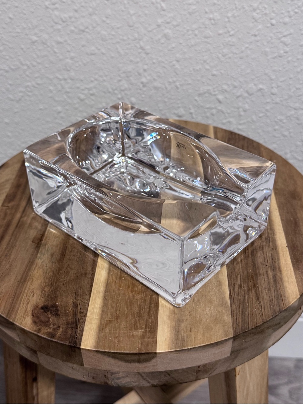 NWT NUDE Glass Minimalist Spoon Rest | Luxury Clear Crystalline Kitchen Decor